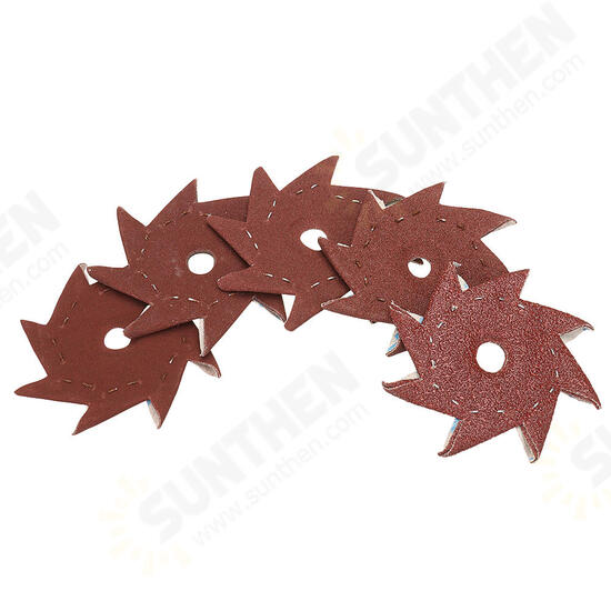 10Pcs 80/120/180/240/320 Grit Octagonal Abrasive Sandpaper Double Layer Sanding Buffing Tool