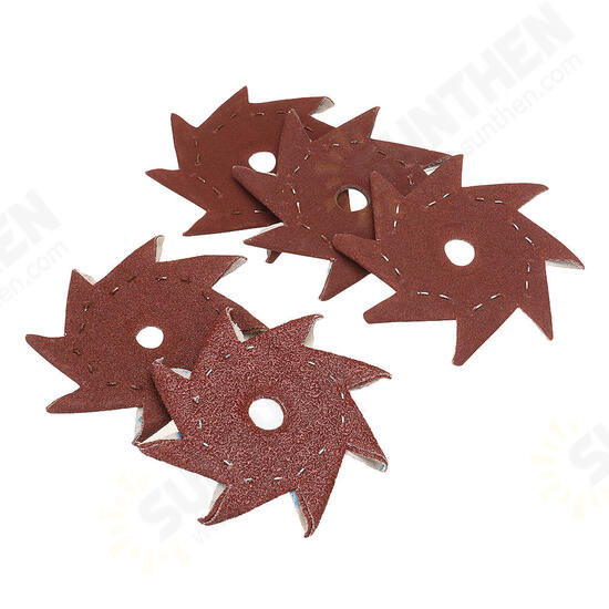 10Pcs 80/120/180/240/320 Grit Octagonal Abrasive Sandpaper Double Layer Sanding Buffing Tool