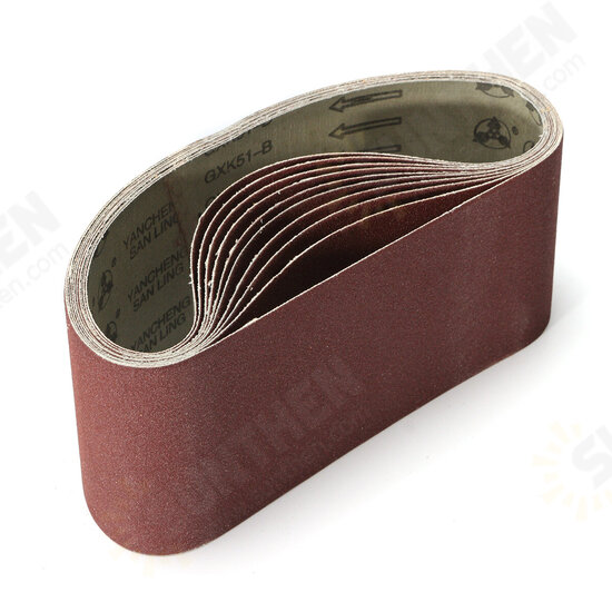 10pcs 100 x 610mm Sanding Belts 40-120 Grit Aluminium Oxide for Sander