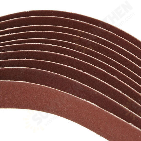 10pcs 106cm x 25mm Alumina Sanding Belts 400 Grit Self Sharpening Oxide Abrasive Strips