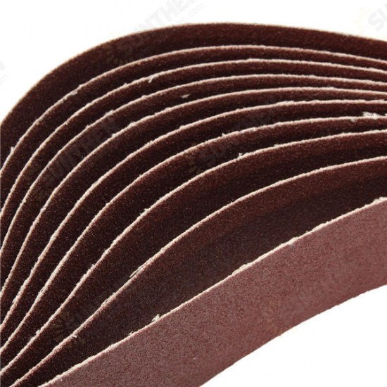 10pcs 106x5cm Alumina Sanding Belts 80 Grit Sandpaper Self Sharpening Oxide Abrasive Strips