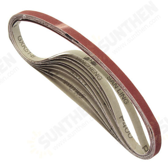 10pcs 10x600mm Sanding Belts 60-600 Grit Abrasive Tools