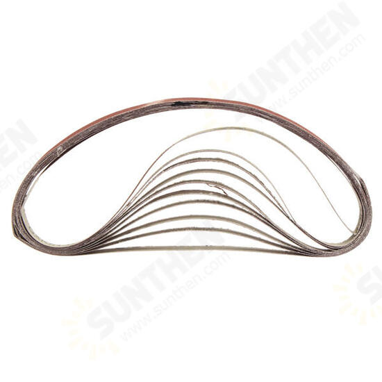 10pcs 10x600mm Sanding Belts 60-600 Grit Abrasive Tools