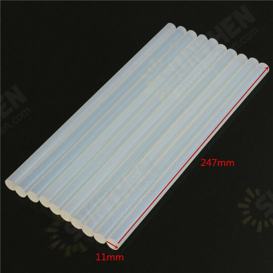 10pcs 11mm x 247mm EVA Clear Hot Melt Glue Adhesive Sticks For Glue Gun 10pcs 11mm x 247mm EVA Clear Hot Melt Glue Adhesive Sticks For Glue Gun