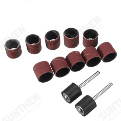 10pcs 1/2 Inch Sanding Drum 60 Grit Sleeves Polishing Bands with 3mm Shank Sanding Drum Mandrel 10pcs 1/2 Inch Sanding Drum 60 Grit Sleeves Polishing Bands with 3mm Shank Sanding Drum Mandrel