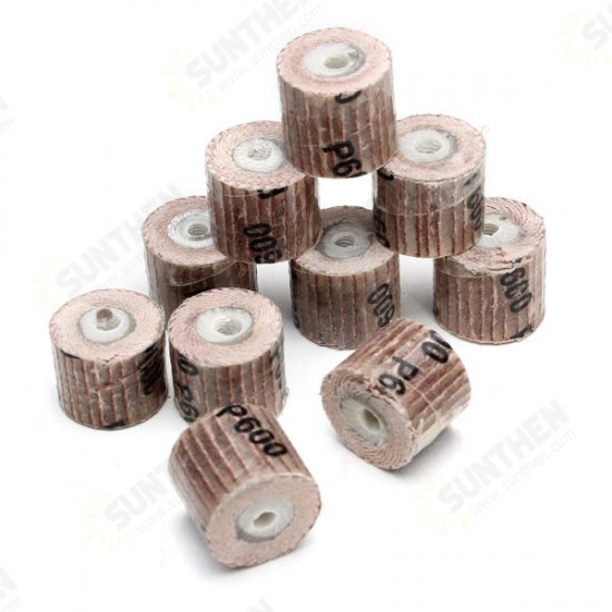 10pcs 12mm Felt Flap Wheel Flat Wheel Sander For Wood Polishing