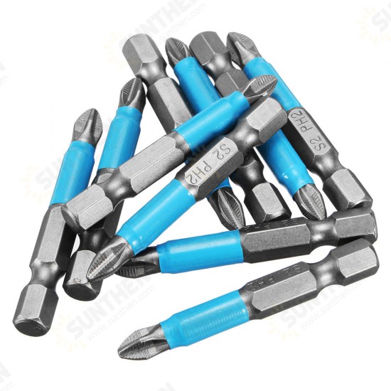 10pcs 1/4 Inch Hex Shank Anti Slip PH2 Phillips Magnetic Impact Screwdriver Drill Bits 10pcs 1/4 Inch Hex Shank Anti Slip PH2 Phillips Magnetic Impact Screwdriver Drill Bits