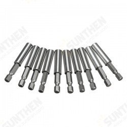 10pcs 1/4 Inch Hex Shank Release Magnetic Extension Socket Drill Bit Holder Power Tools 10pcs 1/4 Inch Hex Shank Release Magnetic Extension Socket Drill Bit Holder Power Tools