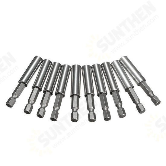 10pcs 1/4 Inch Hex Shank Release Magnetic Extension Socket Drill Bit Holder Power Tools