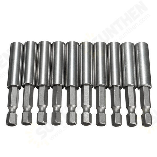 10pcs 1/4 Inch Hex Shank Release Magnetic Extension Socket Drill Bit Holder Power Tools