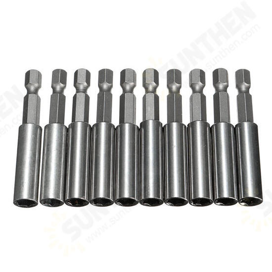 10pcs 1/4 Inch Hex Shank Release Magnetic Extension Socket Drill Bit Holder Power Tools