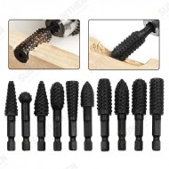 10pcs 1/4 Inch Shank Woodworking Twist Drill Bits Wood Carving File Drill Bits Woodworking Rasp Chisel