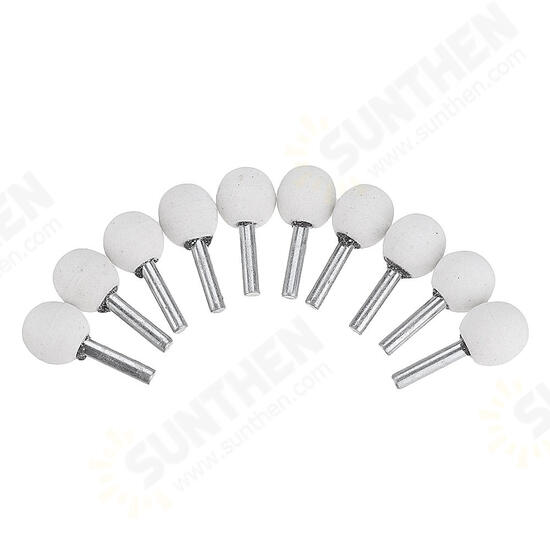 10pcs 3x12/6x22/6x25mm Abrasive Mounted Grinding Stone Spherical Head Wheel Abrasive Tools for Rotary Tool