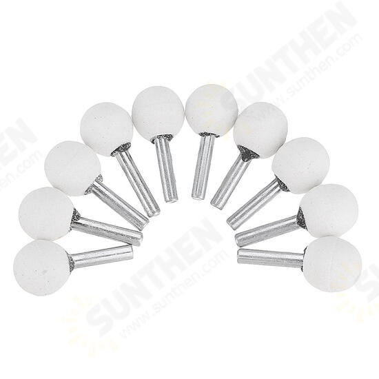 10pcs 3x12/6x22/6x25mm Abrasive Mounted Grinding Stone Spherical Head Wheel Abrasive Tools for Rotary Tool