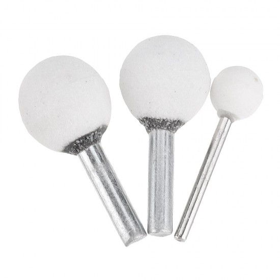 10pcs 3x12/6x22/6x25mm Abrasive Mounted Grinding Stone Spherical Head Wheel Abrasive Tools for Rotary Tool
