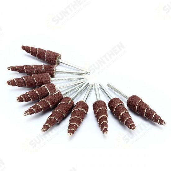 10pcs 54mm Long Cone Deburring Flap Sanding Polishing Wheel for Rotary Tool