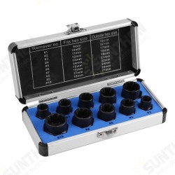 10pcs 9-19mm Extractor Damaged Nut Bolt Remover Removal Tools Set Threading Tool Chromium Car Garage Mechanics Extractor 10pcs 9-19mm Extractor Damaged Nut Bolt Remover Removal Tools Set Threading Tool Chromium Car Garage Mechanics Extractor