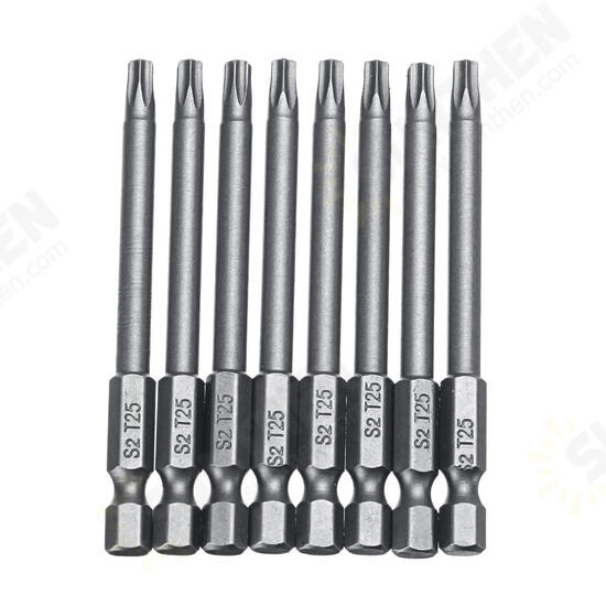 10pcs TT6-TT40 Torx Head Screwdriver Bit 75mm Hex Shank Power Drill Screwdriver Bits Set