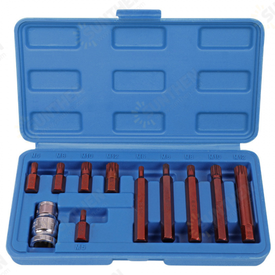 11Pcs M-type Screwdriver Sleeve 12 Angle Screwdriver Head Set Screwdriver Bit Auto Repair Tool