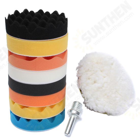 11pcs 5 Inch Sponge Buffing Polishing Waxing Pad Kit for Polisher Drill Adapter 11pcs 5 Inch Sponge Buffing Polishing Waxing Pad Kit for Polisher Drill Adapter