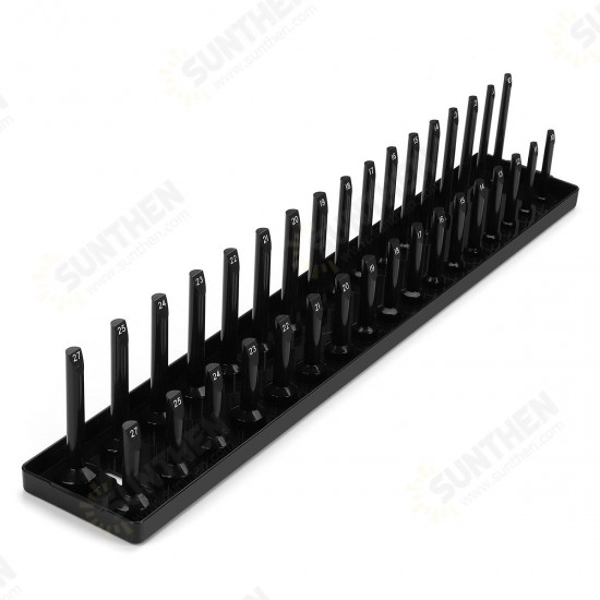 1/2 Inch Metric 34 Slot Socket Rack Storage Rail Tray Holder Shelf Organizer Machinery Parts 1/2 Inch Metric 34 Slot Socket Rack Storage Rail Tray Holder Shelf Organizer Machinery Parts