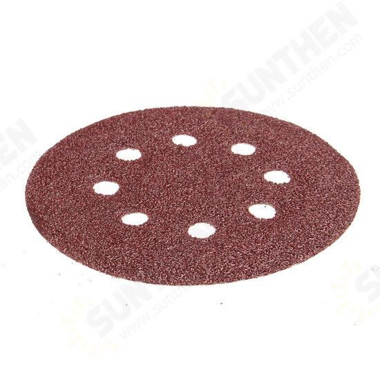 125pcs 5 Inch 8 Holes Abrasive Sanding Discs Sanding Paper 60/80/100/120/240 Grit Sandpaper