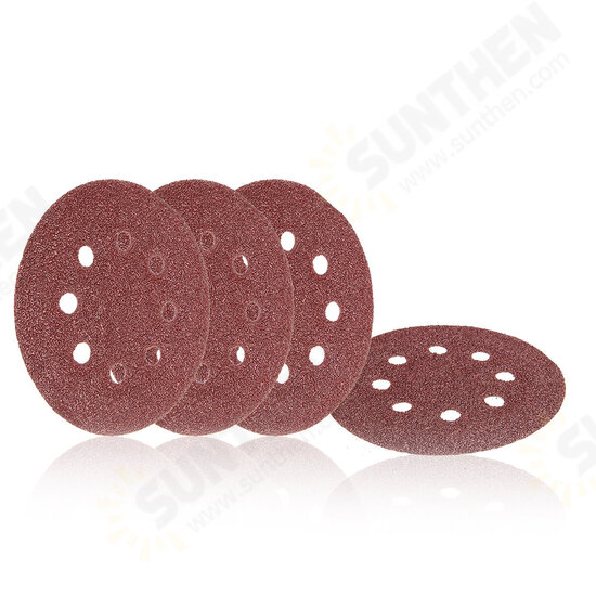 125pcs 5 Inch 8 Holes Abrasive Sanding Discs Sanding Paper 60/80/100/120/240 Grit Sandpaper