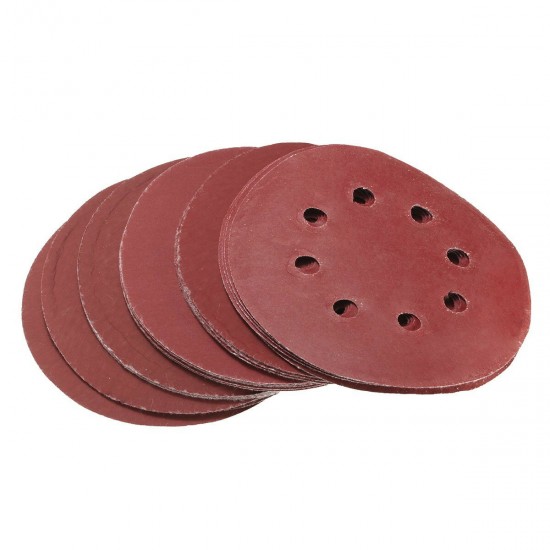 125pcs 5 Inch 8 Holes Abrasive Sanding Discs Sanding Paper 60/80/100/120/240 Grit Sandpaper