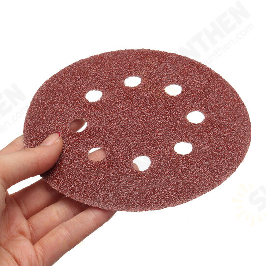 125pcs 5 Inch 8 Holes Abrasive Sanding Discs Sanding Paper 60/80/100/120/240 Grit Sandpaper