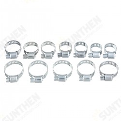 12Pcs Stainless Steel Clip Fuel Gas Water Hose Clamp Worm Drive Pipe Tube Clips 12Pcs Stainless Steel Clip Fuel Gas Water Hose Clamp Worm Drive Pipe Tube Clips