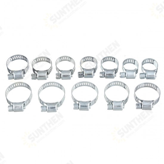 12Pcs Stainless Steel Clip Fuel Gas Water Hose Clamp Worm Drive Pipe Tube Clips 12Pcs Stainless Steel Clip Fuel Gas Water Hose Clamp Worm Drive Pipe Tube Clips