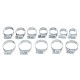 12Pcs Stainless Steel Clip Fuel Gas Water Hose Clamp Worm Drive Pipe Tube Clips