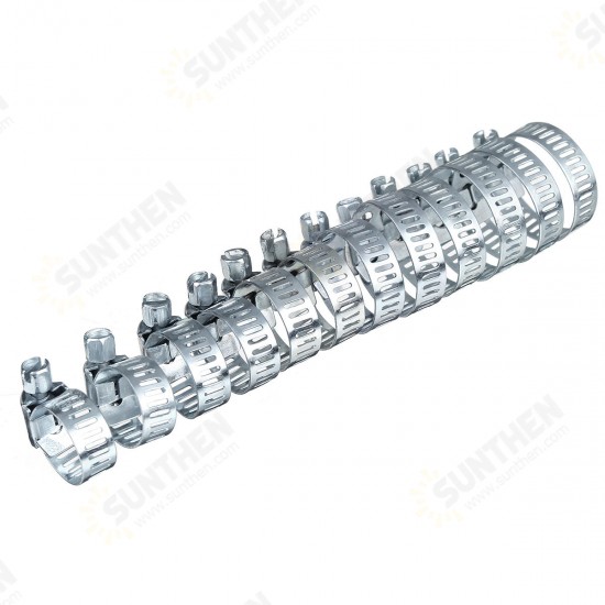 12Pcs Stainless Steel Clip Fuel Gas Water Hose Clamp Worm Drive Pipe Tube Clips 12Pcs Stainless Steel Clip Fuel Gas Water Hose Clamp Worm Drive Pipe Tube Clips