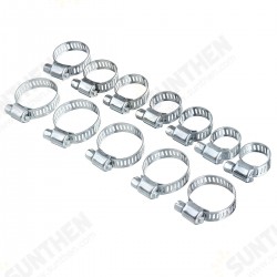 12Pcs Stainless Steel Clip Fuel Gas Water Hose Clamp Worm Drive Pipe Tube Clips 12Pcs Stainless Steel Clip Fuel Gas Water Hose Clamp Worm Drive Pipe Tube Clips