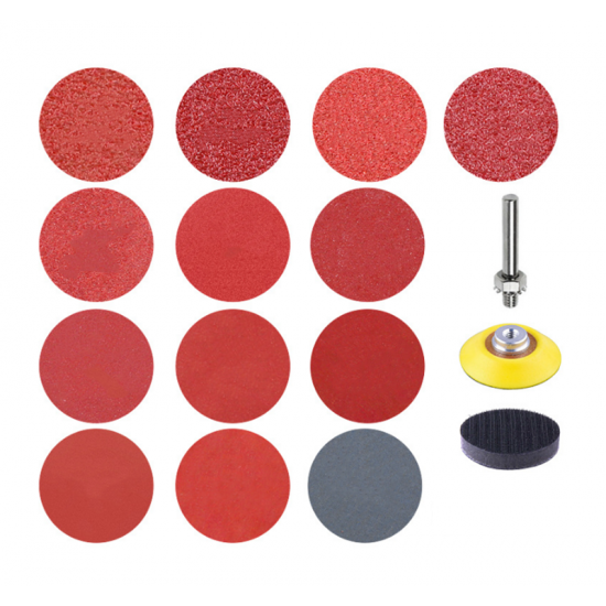 133pcs 2 Inch Sandpaper Pads Set 60/80/100/120/240 Grit Sander Disc Abrasive with Sticky Disk Cushion Pad Fit Polishing Tools