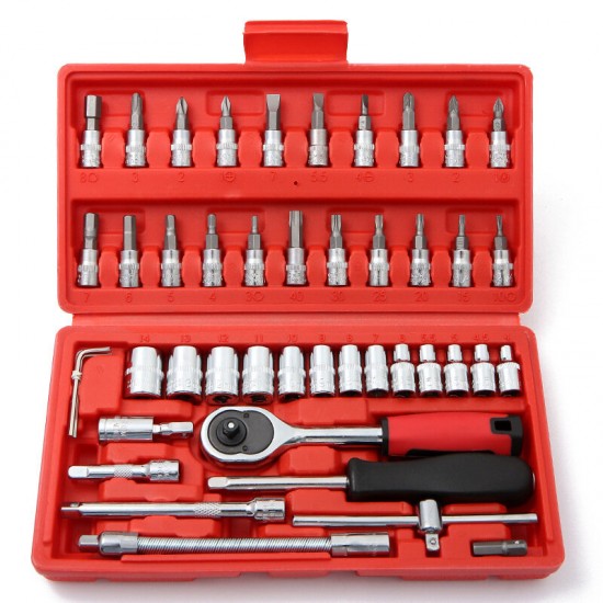 1/4-Inch Drive Socket Ratchet Wrench Socket Bit Combination Tools Kit For Auto Repairing & Household