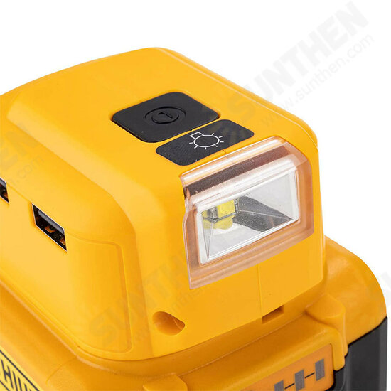 140 Lumens LED Work Light for Dewalt 14.4V/18V/20V Lithium Battery with 2 USB Ports DC12V Output