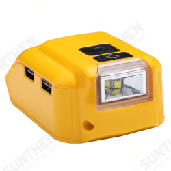 140 Lumens LED Work Light for Dewalt 14.4V/18V/20V Lithium Battery with 2 USB Ports DC12V Output 140 Lumens LED Work Light for Dewalt 14.4V/18V/20V Lithium Battery with 2 USB Ports DC12V Output