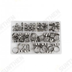 140Pcs/Set Hose Clamp Stainless Steel Fuel Pipe Tube Clips Crimping Tool 5.8-21mm 140Pcs/Set Hose Clamp Stainless Steel Fuel Pipe Tube Clips Crimping Tool 5.8-21mm