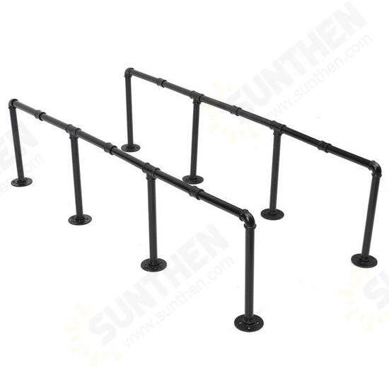 145cm Height Iron Pipe Shelf Retro Design Black Iron Pipe Wall Mount Shelf Shelving Tool