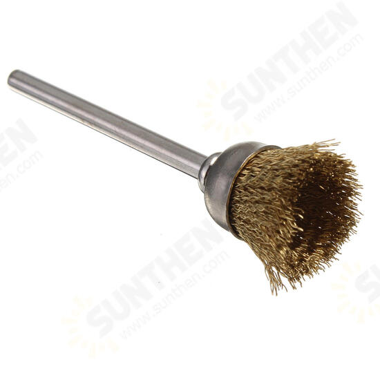 16mm Brass Wire Wheel Brush 3mm Shank for Rotary Tool Accessories 16mm Brass Wire Wheel Brush 3mm Shank for Rotary Tool Accessories