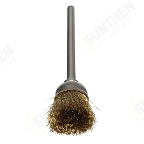 16mm Brass Wire Wheel Brush 3mm Shank for Rotary Tool Accessories 16mm Brass Wire Wheel Brush 3mm Shank for Rotary Tool Accessories