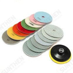 16pcs 4 Inch 50 to 10000 Grit Diamond Polishing Pad for Granite Stone Concrete Marble 16pcs 4 Inch 50 to 10000 Grit Diamond Polishing Pad for Granite Stone Concrete Marble