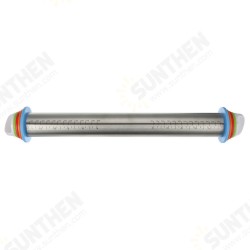 17 Inch Stainless Steel Rolling Pin Adjustable with Silicone Baking Mat 4 Removable Thickness Rings for Baking Dough Pizza, Pie Pastries Pasta Cookies