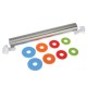 17 Inch Stainless Steel Rolling Pin Adjustable with Silicone Baking Mat 4 Removable Thickness Rings for Baking Dough Pizza, Pie Pastries Pasta Cookies 17 Inch Stainless Steel Rolling Pin Adjustable with Silicone Baking Mat 4 Removable Thickness Rings for Baking Dough Pizza, Pie Pastries Pasta Cookies