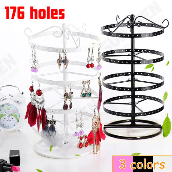 176 Holes Rotating Earring Iron Stands Ring Display Jewelry Rack Holder Tools Kit 176 Holes Rotating Earring Iron Stands Ring Display Jewelry Rack Holder Tools Kit