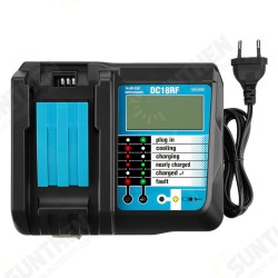 18V 3000mA DC18RF Replacement Battery Charger with LCD Display for Makita BL1815 BL1820 BL1830 BL1840 BL1850 BL1860 BL1430 BL150 18V 3000mA DC18RF Replacement Battery Charger with LCD Display for Makita BL1815 BL1820 BL1830 BL1840 BL1850 BL1860 BL1430 BL150