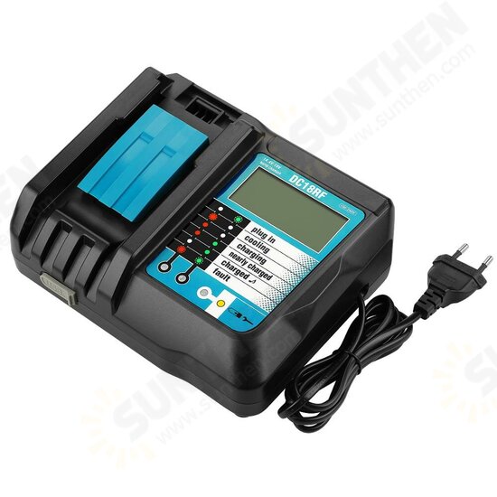 18V 3000mA DC18RF Replacement Battery Charger with LCD Display for Makita BL1815 BL1820 BL1830 BL1840 BL1850 BL1860 BL1430 BL150