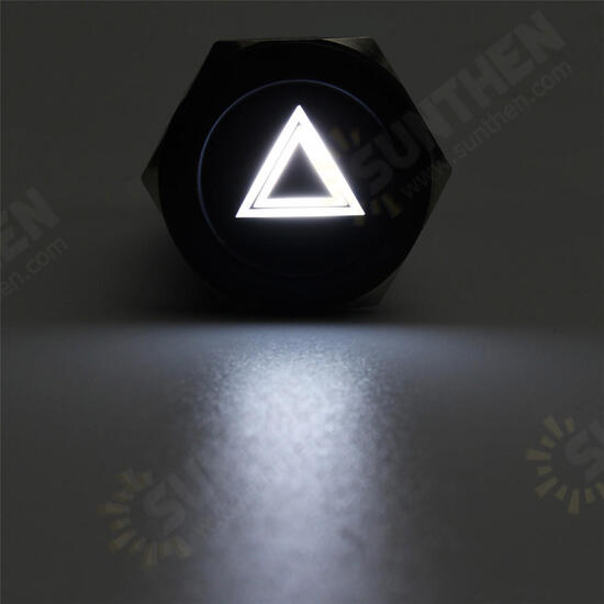 19mm 12V LED Push Button On Off Hazard Warning Signal Light Switch For Car Lorry Boat