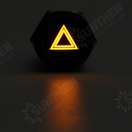 19mm 12V LED Push Button On Off Hazard Warning Signal Light Switch For Car Lorry Boat